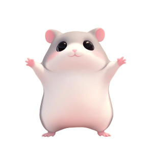 Cute Gray White Hamster Vinyl Car Decal Sticker – Waterproof & UV-Resistant 4.0"