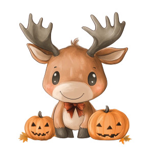 Cute Halloween Moose Vinyl Car Decal Sticker – Waterproof & UV-Resistant 4.0"