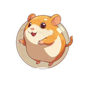 Cute Hamster Running Ball Vinyl Car Decal Sticker – Waterproof & UV-Resistant 4.0"
