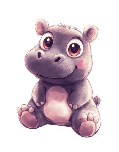 Cute Hippo Plush Toy Vinyl Car Decal Sticker – Waterproof & UV-Resistant 4.0"