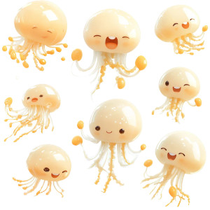 Cute Jellyfish Dancing Vinyl Car Decal Sticker – Waterproof & UV-Resistant 4.0"