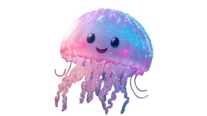 Cute Jellyfish Underwater Scene Vinyl Car Decal Sticker – Waterproof & UV-Resistant 7.14"