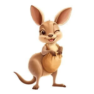 Cute Kangaroo Winking Vinyl Car Decal Sticker – Waterproof & UV-Resistant 4.0"