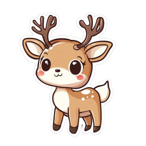 Cute Kawaii Reindeer Sticker Vinyl Car Decal Sticker – Waterproof & UV-Resistant 4.0" Cute Kawaii Reindeer Sticker Vinyl Car Decal Sticker – Waterproof & UV-Resistant 4.0"