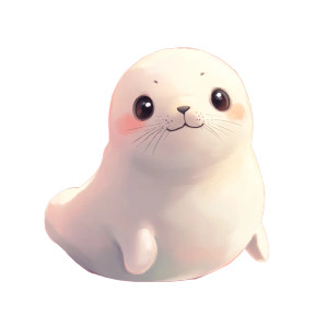 Cute Kawaii Seal Doodle Vinyl Car Decal Sticker – Waterproof & UV-Resistant 4.0"