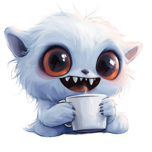 Cute Kawaii Vampire Coffee Vinyl Car Decal Sticker – Waterproof & UV-Resistant 4.0"