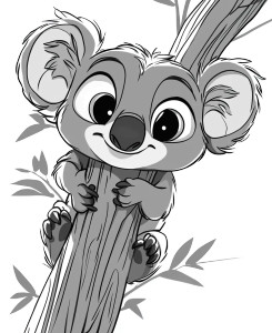 Cute Koala Coloring Page Vinyl Car Decal Sticker – Waterproof & UV-Resistant 4.0"