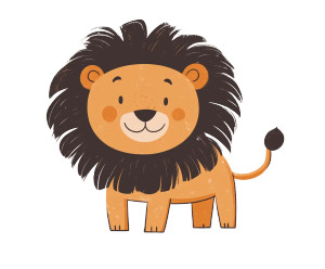 Cute Lion Logo Vinyl Car Decal Sticker – Waterproof & UV-Resistant 4.84"