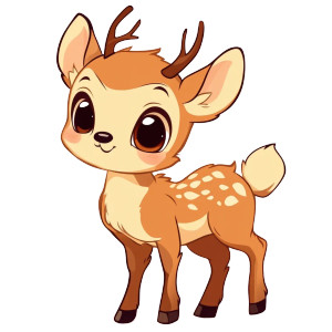 Cute Little Deer Vinyl Car Decal Sticker – Waterproof & UV-Resistant 4.0"
