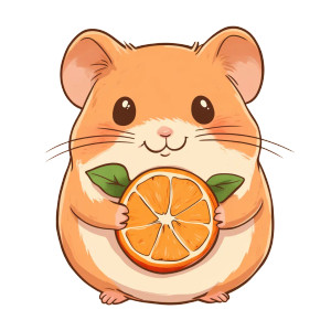 Cute Orange Hamster Vector Vinyl Car Decal Sticker – Waterproof & UV-Resistant 4.0"