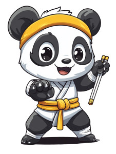 Cute Panda Martial Arts Vinyl Car Decal Sticker – Waterproof & UV-Resistant 4.0"