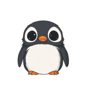 Cute Penguin Cozy Simple Vinyl Car Decal Sticker – Waterproof & UV-Resistant 4.0"
