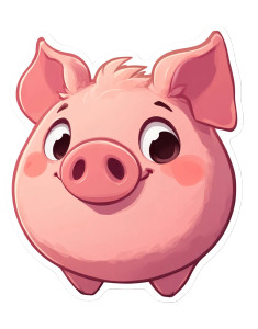 Cute Piggy Sticker Vinyl Car Decal Sticker – Waterproof & UV-Resistant 4.0"