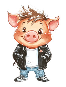 Cute Piglet Graffiti Art Vinyl Car Decal Sticker – Waterproof & UV-Resistant 4.0"