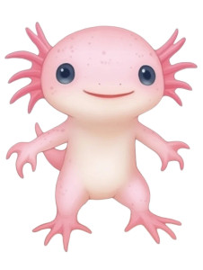 Cute Pink Axolotl Smiling Vinyl Car Decal Sticker – Waterproof & UV-Resistant 4.11"