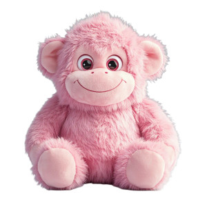 Cute Pink Monkey Plush Vinyl Car Decal Sticker – Waterproof & UV-Resistant 4.0"