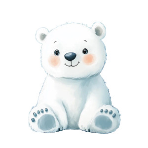 Cute Polar Bear Water Painting Vinyl Car Decal Sticker – Waterproof & UV-Resistant 4.0"
