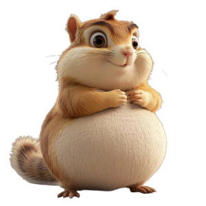 Cute Pot Bellied Chipmunk Vinyl Car Decal Sticker – Waterproof & UV-Resistant 4.0"