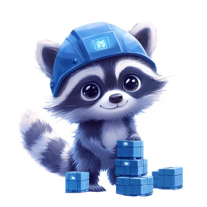 Cute Raccoon Docker Cloud Vinyl Car Decal Sticker – Waterproof & UV-Resistant 4.0"