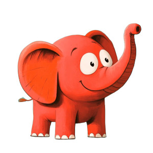 Cute Red Elephant Fantasy Vinyl Car Decal Sticker – Waterproof & UV-Resistant 4.0"