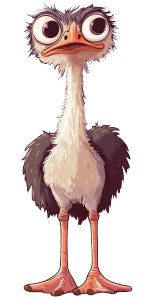 Cute Scared Ostrich Vinyl Car Decal Sticker – Waterproof & UV-Resistant 4.0"