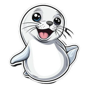 Cute Seal Bite Sticker Vinyl Car Decal Sticker – Waterproof & UV-Resistant 4.0"
