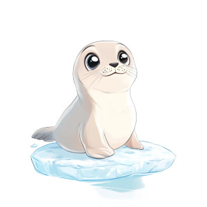 Cute Seal Ice Floe Vinyl Car Decal Sticker – Waterproof & UV-Resistant 4.0"