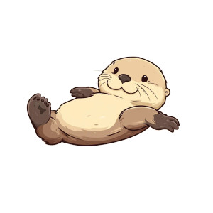Cute Sea Otter Cartoon Vinyl Car Decal Sticker – Waterproof & UV-Resistant 4.0"