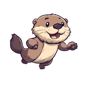 Cute Sea Otter Running Vinyl Car Decal Sticker – Waterproof & UV-Resistant 4.0"