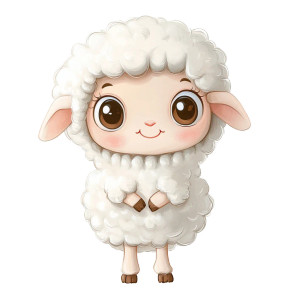 Cute Sheep Human Cartoon Vinyl Car Decal Sticker – Waterproof & UV-Resistant 4.0"