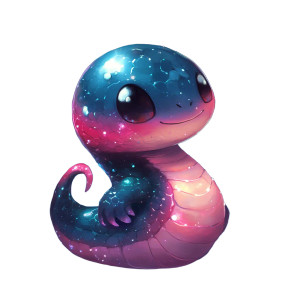 Cute Space Serpent Concept Vinyl Car Decal Sticker – Waterproof & UV-Resistant 4.0"