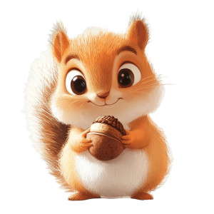 Cute Squirrel Acorn Disney Vinyl Car Decal Sticker – Waterproof & UV-Resistant 4.0"