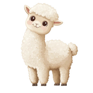 Cute Stuffed Alpaca Beige Vinyl Car Decal Sticker – Waterproof & UV-Resistant 4.0"