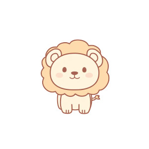 Cute Sweet Simple Lion Vinyl Car Decal Sticker – Waterproof & UV-Resistant 4.0"