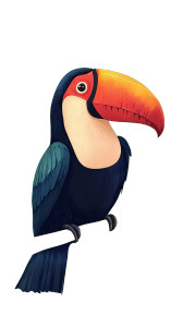Cute Toucan Illustration 2D Vinyl Car Decal Sticker – Waterproof & UV-Resistant 4.0" Cute Toucan Illustration 2D Vinyl Car Decal Sticker – Waterproof & UV-Resistant 4.0"