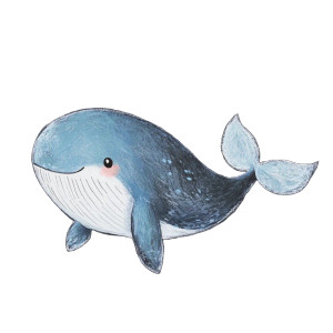 Cute Whale Minimalist Vinyl Car Decal Sticker – Waterproof & UV-Resistant 4.0"