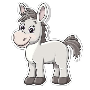 Cute White Donkey Sticker Vinyl Car Decal Sticker – Waterproof & UV-Resistant 4.0"