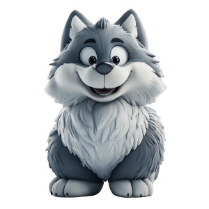 Cute Wolf Toy Vinyl Car Decal Sticker – Waterproof & UV-Resistant 4.0"