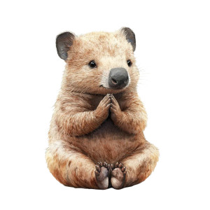 Cute Wombat Yoga Pose Vinyl Car Decal Sticker – Waterproof & UV-Resistant 4.0"