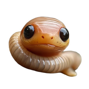 Cute Worm Concrete Vinyl Car Decal Sticker – Waterproof & UV-Resistant 4.0"