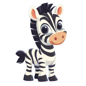 Cute Zebra Cartoon Vinyl Car Decal Sticker – Waterproof & UV-Resistant 4.0"