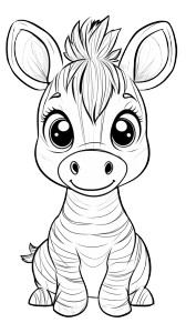 Cute Zippy Zebra Coloring Vinyl Car Decal Sticker – Waterproof & UV-Resistant 4.85"