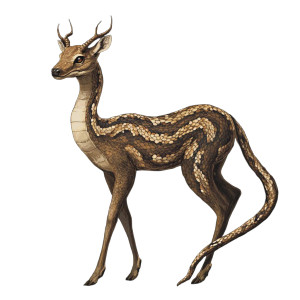 Deer Snake Hybrid Forest Vinyl Car Decal Sticker – Waterproof & UV-Resistant 4.0"