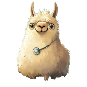 Derpy Chonky Llama Doctor Vinyl Car Decal Sticker – Waterproof & UV-Resistant 4.0"