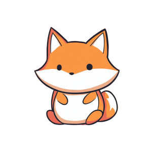 Derpy Fox Illustration Vinyl Car Decal Sticker – Waterproof & UV-Resistant 4.0"