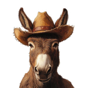 Donkey Cowboy Hat Vinyl Car Decal Sticker – Waterproof & UV-Resistant 4.0" Donkey Cowboy Hat Vinyl Car Decal Sticker – Waterproof & UV-Resistant 4.0"