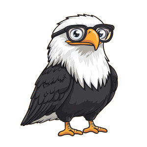 Dorky Nerdy Bald Eagle Vinyl Car Decal Sticker – Waterproof & UV-Resistant 4.0"