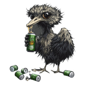 Drunk Emu Beer Can Vinyl Car Decal Sticker – Waterproof & UV-Resistant 4.0"