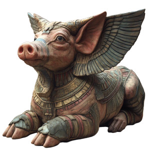 Egyptian Sphinx Swine Vinyl Car Decal Sticker – Waterproof & UV-Resistant 4.0"