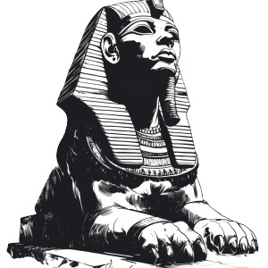 Egypt Sphinx Dark Comic Vinyl Car Decal Sticker – Waterproof & UV-Resistant 4.0"